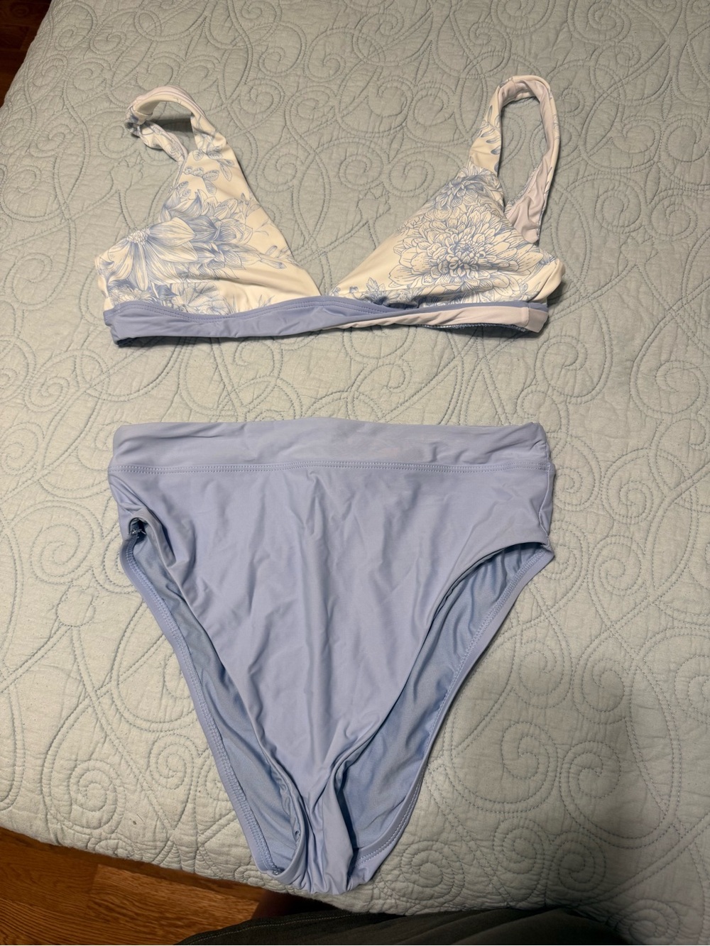 ANTONIO MELANI Light Blue & White Floral Bikini Set